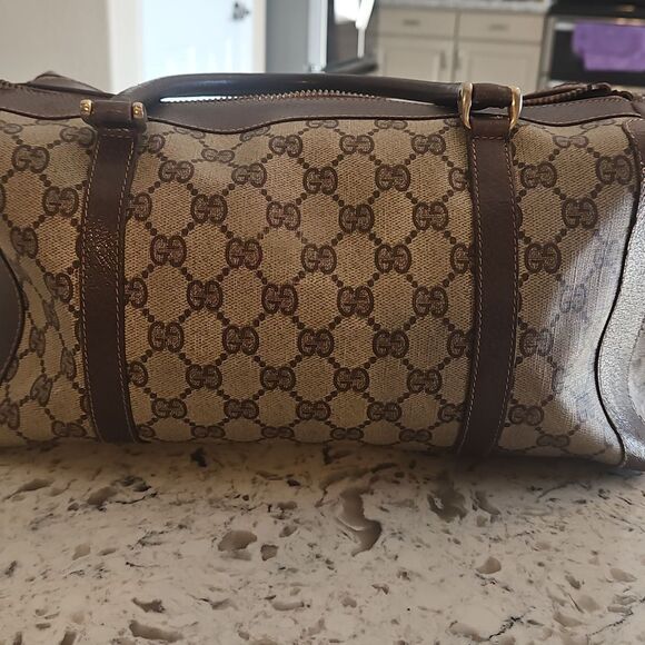Gucci Sherry Line Brown Monogram Canvas Boston Bag With A Vintage, Rare Charm - Picture 3 of 13